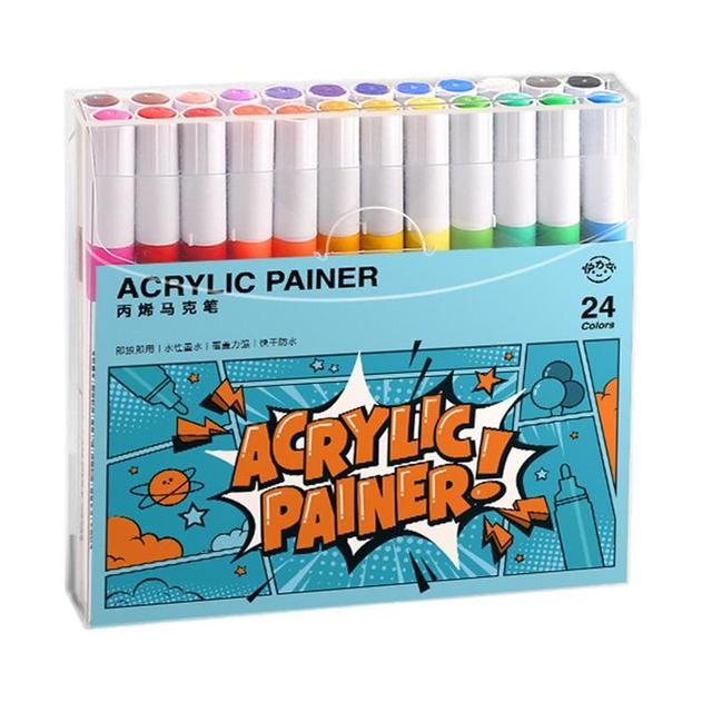 Acrylic Markers Paint Pens 60 Colors DIY Crafts Pen Art Supplies For Adults  Waterproof Rock Painting Quick-Drying Strong